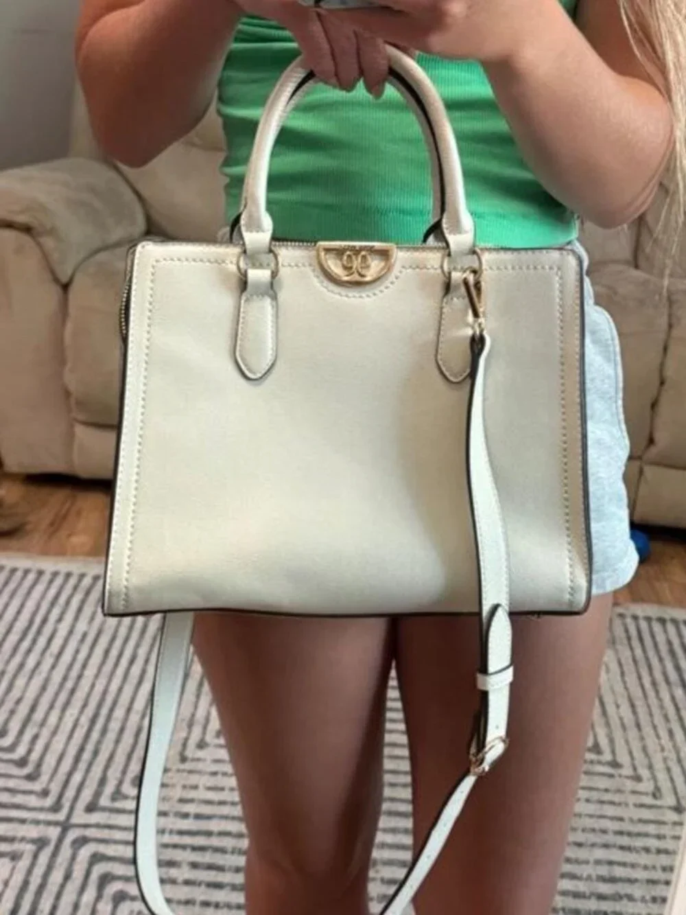 Nine West White Leather Handbag
